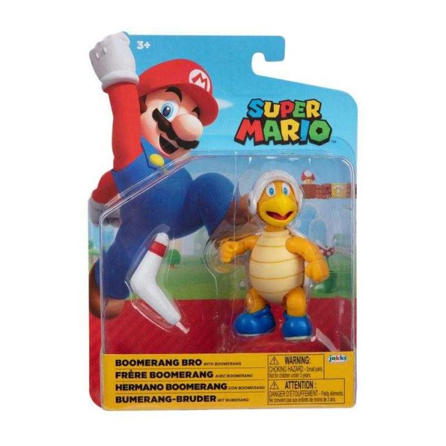 Super Mario Boneco Articulado 10cm Boomerang Bro e Acessório Candide