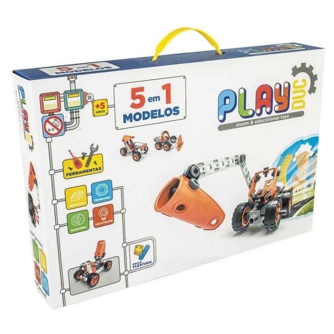 Super Trucks Brinquedo Elétrico 5 em 1 de Montar 84 pcs Colorido PlayDuc KaBaby