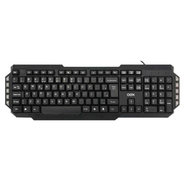 Teclado com Fio USB Padrão Abnt2 Atalhos Multimídia Oex