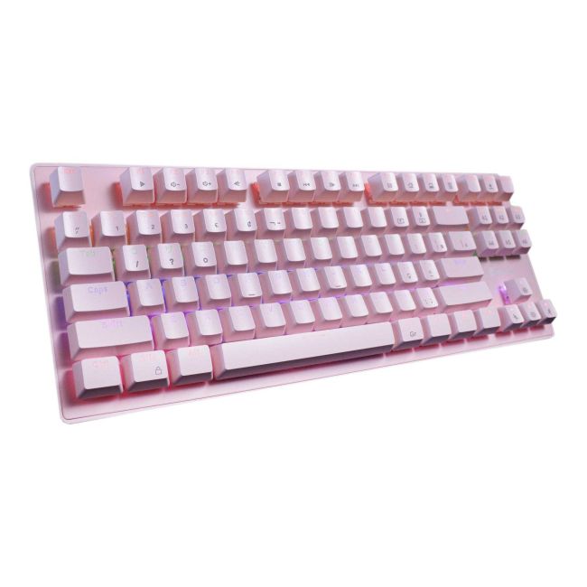 Teclado Gamer Mecânico Wolf com Fio USB Pink Oex Game