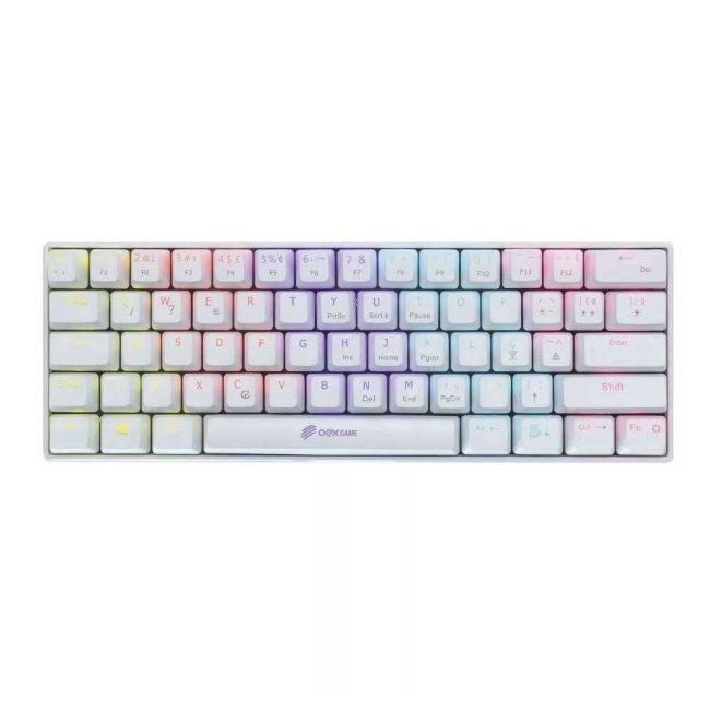 Teclado Gamer Mecânico Ziggy com Fio Tipo C USB Branco Oex Game