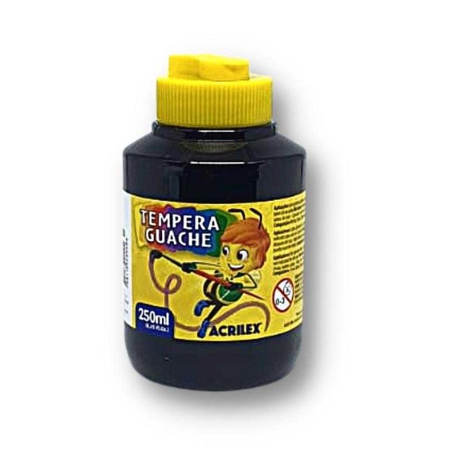 Tinta Tempera Guache Preto 250ml 520 Acrilex