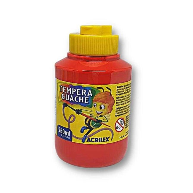 Tinta Tempera Guache Vermelho Fogo 250ml 507 Acrilex