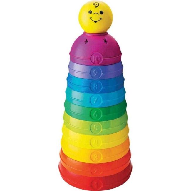 Torre Potinhos Coloridos para Empilhar Pedagógico Educativo Fisher-Price Mattel
